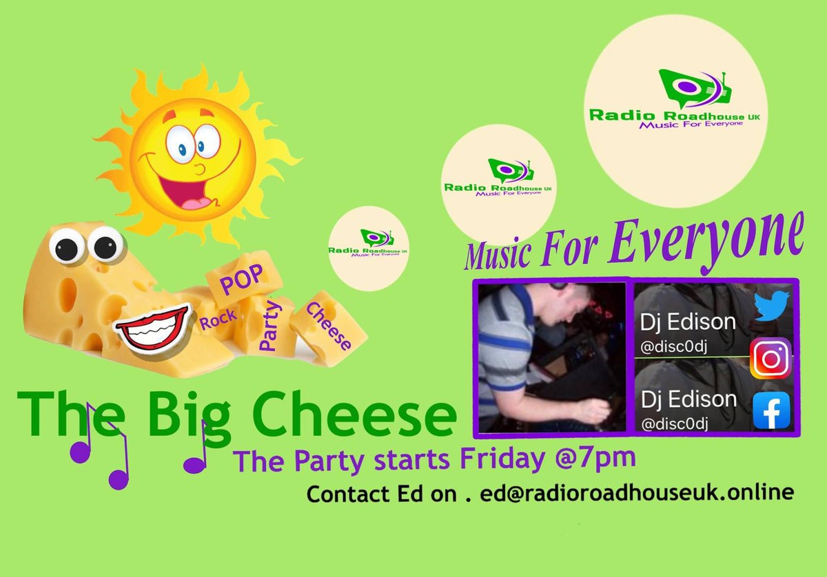 Get listening from 7pm. Me on Radio Roadhouse UK playing the best party hits.  Big #cheese #FRIDAY