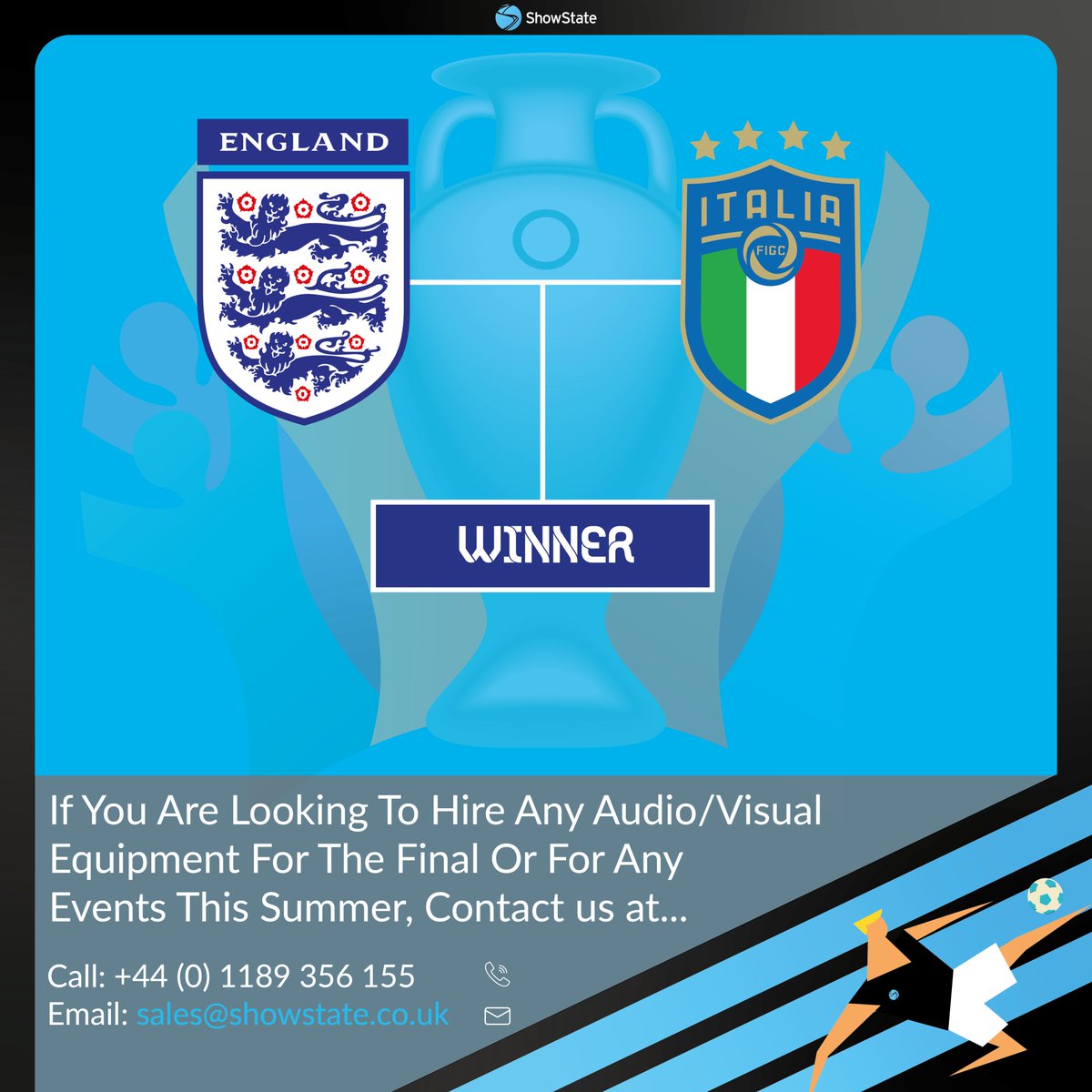 Who will win this year's Euro2020 Final between England and Italy?
Whatever the result, we are excited to see Wembley along with other venue's opening up safely to the Nation! ⚽🏴󠁧󠁢󠁥󠁮󠁧󠁿🇮🇹

#EURO2020 #football #audiovisual #eventplanning #eventprofs #eventproduction #eventprofsuk