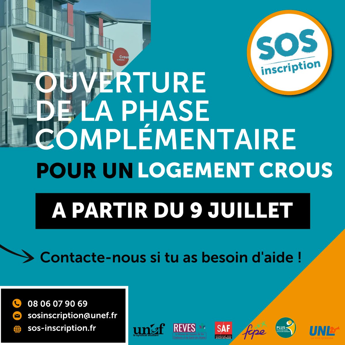 📢 Ouverture de la phase  complémentaire pour demander un logement #crous à partir d'aujourd'hui, vendredi 9 juillet !
La procédure sera ouverte t'en qu'il restera de la place.
Fonce pour tenter ta chance !
Tu as des questions ? Un problème ? Des refus ? Contacte-nous !
