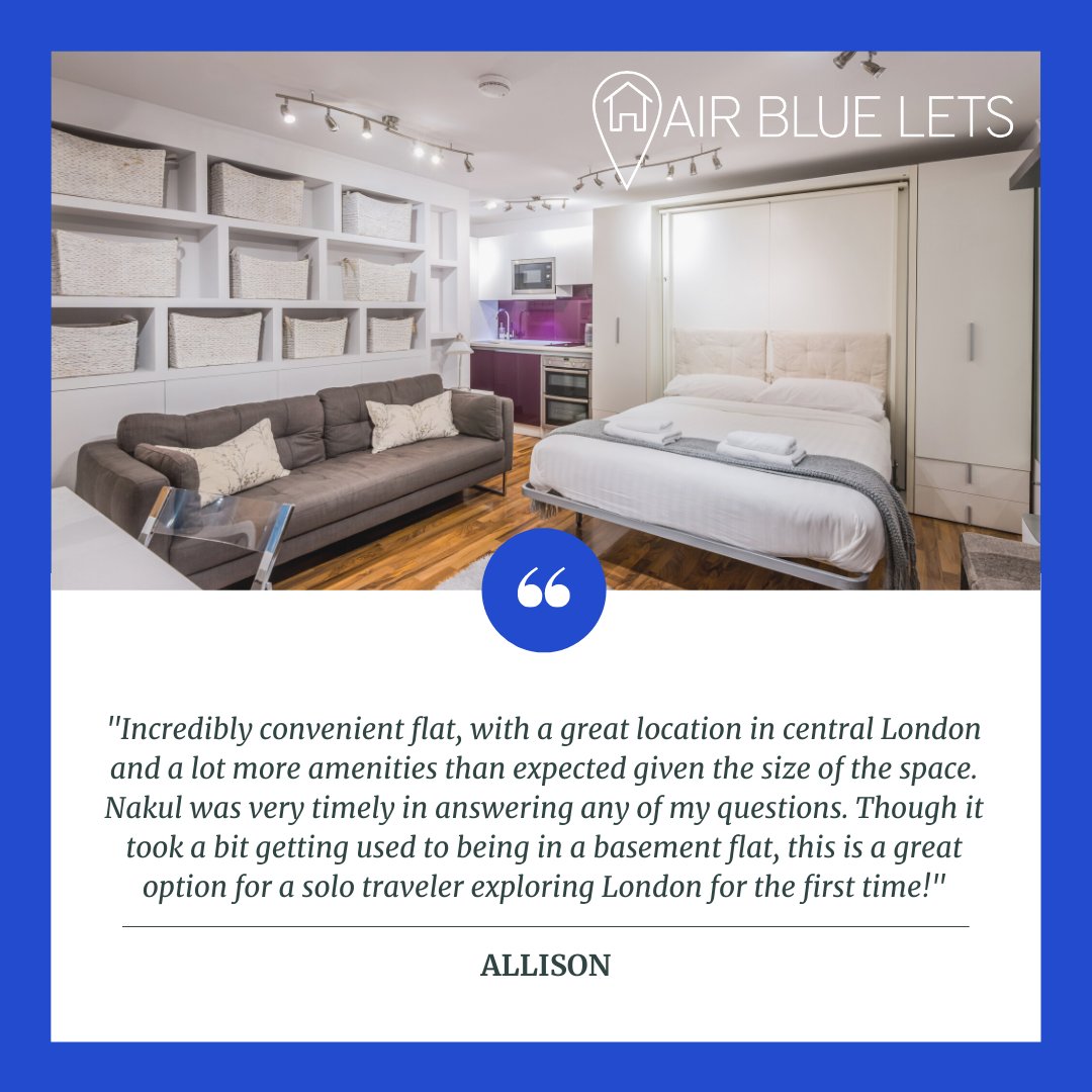 We do our best as hosts to provide an excellent service and make our guests feel at home, as we want them to feel it's their home away from home! 
:
Looking to spend the summer in London? Follow the link to our short lets page and enquire today! bit.ly/3yFSb7n