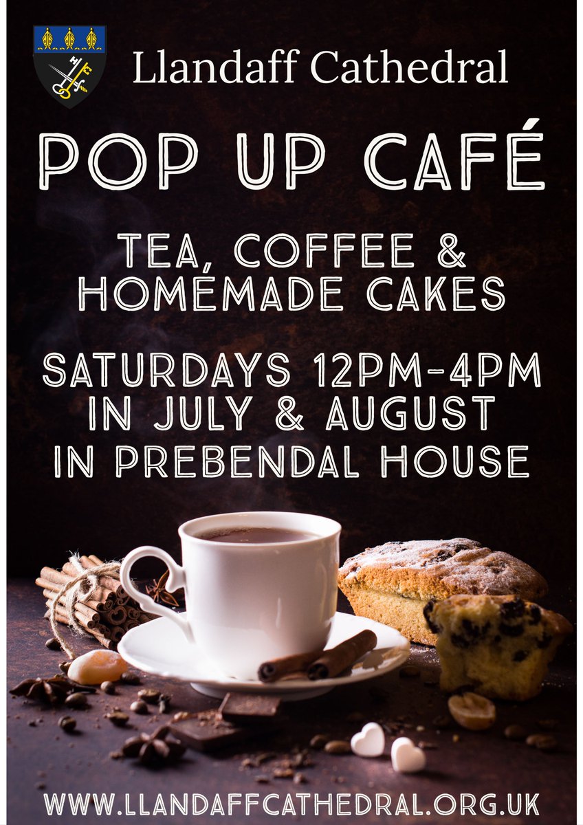 Come along to the Cathedral tomorrow and you can visit our pop-up café!
The café is open every Saturday in July and August from 12pm to 4pm. Lots of cake guaranteed!😍🥮☕️