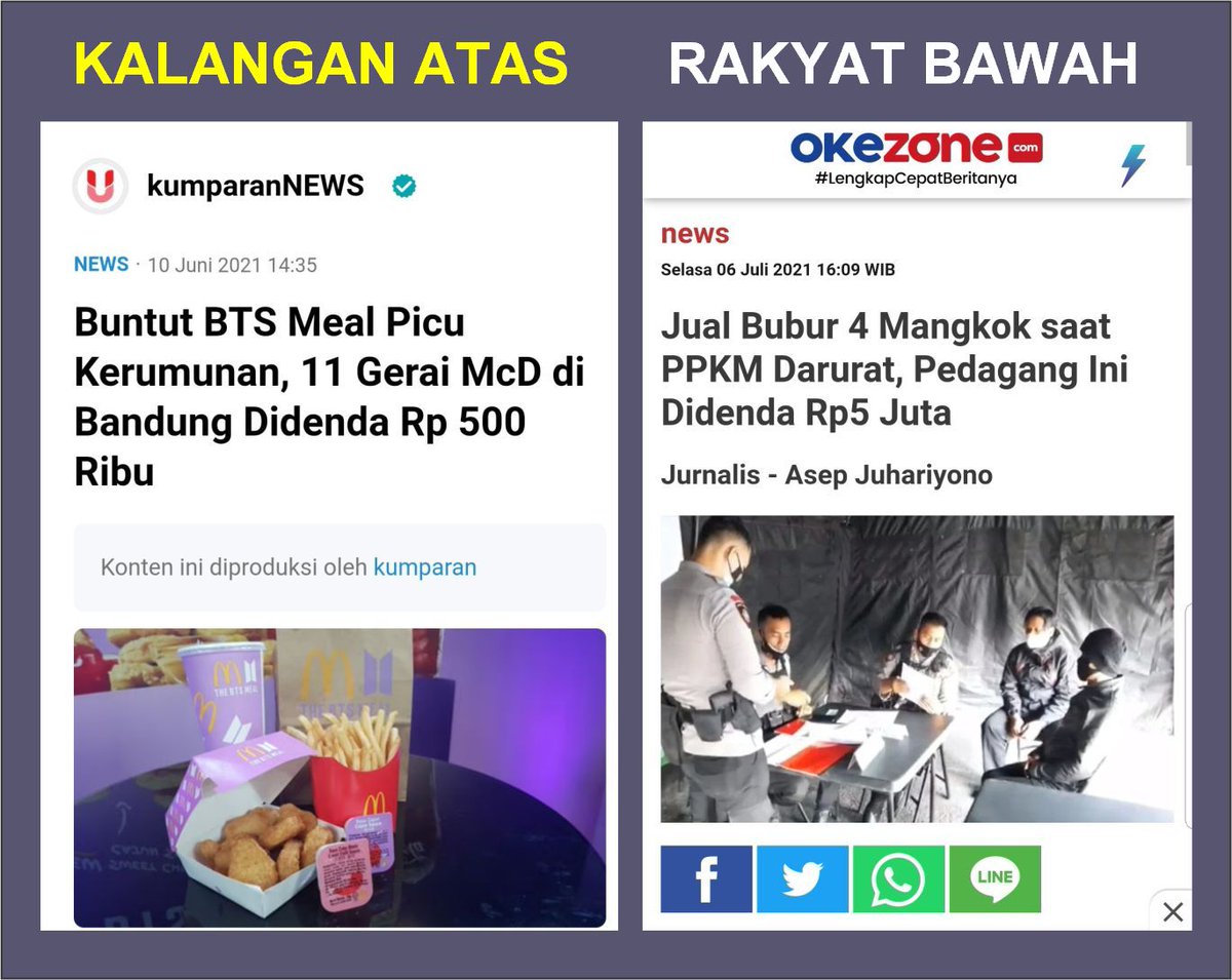 DavidHaris10's tweet photo. Hukum nan senjang... 

#LengserkanPakLurah 
#LockdownJokowi https://t.co/5FEV5PUwLn