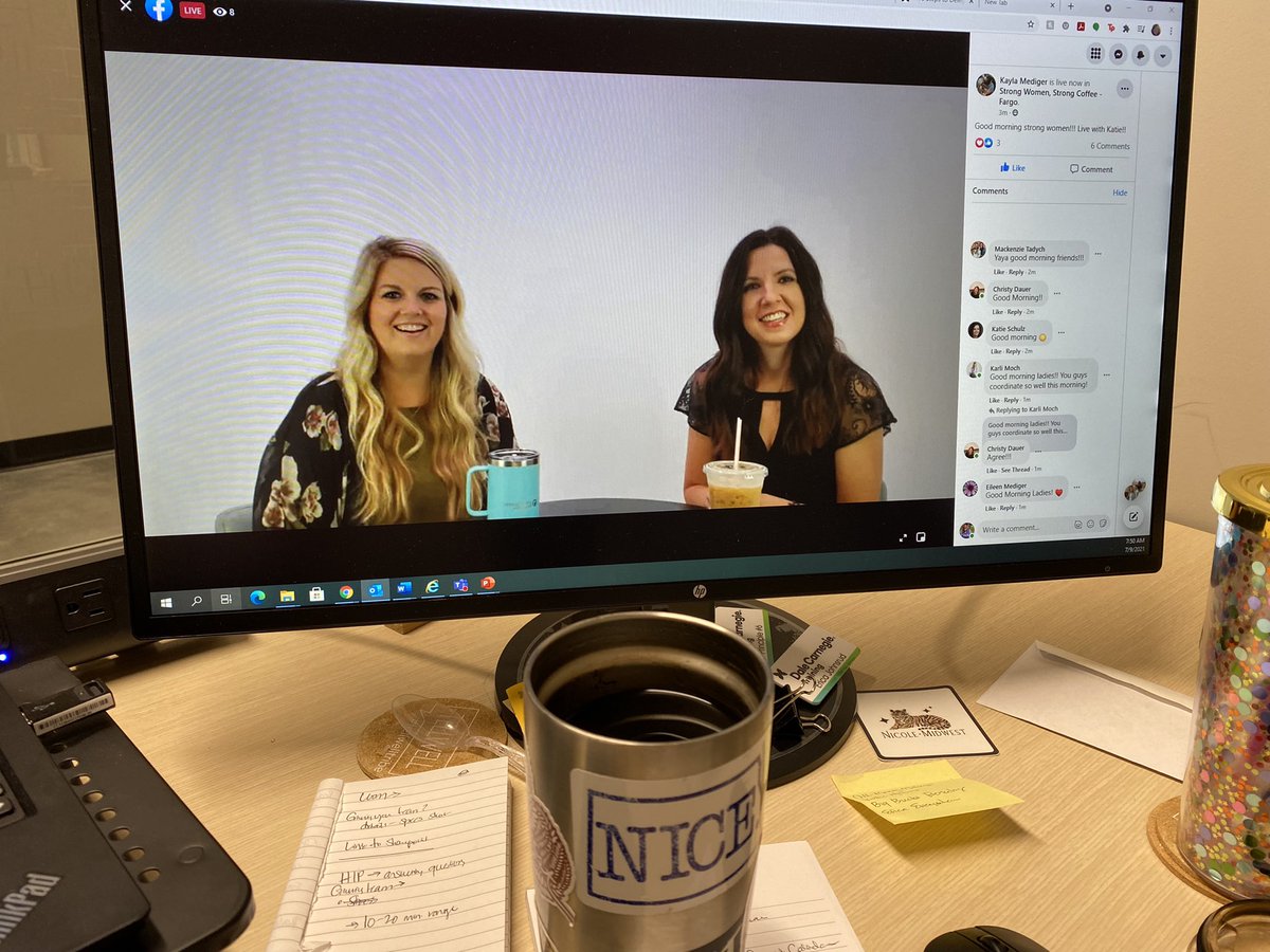 DCNDMNErica's tweet photo. Check out @DCNDMNKatie hanging out on Strong Women, Strong Coffee with the @ND_WBC this morning! #daledit https://t.co/5xPYIm3G80