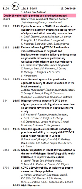 Really excited to be speaking at #ECCMID2021 this evening, presenting our work <a href="/StGeorgesUni/">St George's, University of London (1752-2024)</a> on the impact of COVID-19 on migrant populations. Join the session with <a href="/Annacadeal/">Anna D</a>, <a href="/AlisonCrawshaw/">Alison Crawshaw, PhD</a> and others at 18.15 BST/19.15 CEST <a href="/ESCMID/">ESCMID</a>