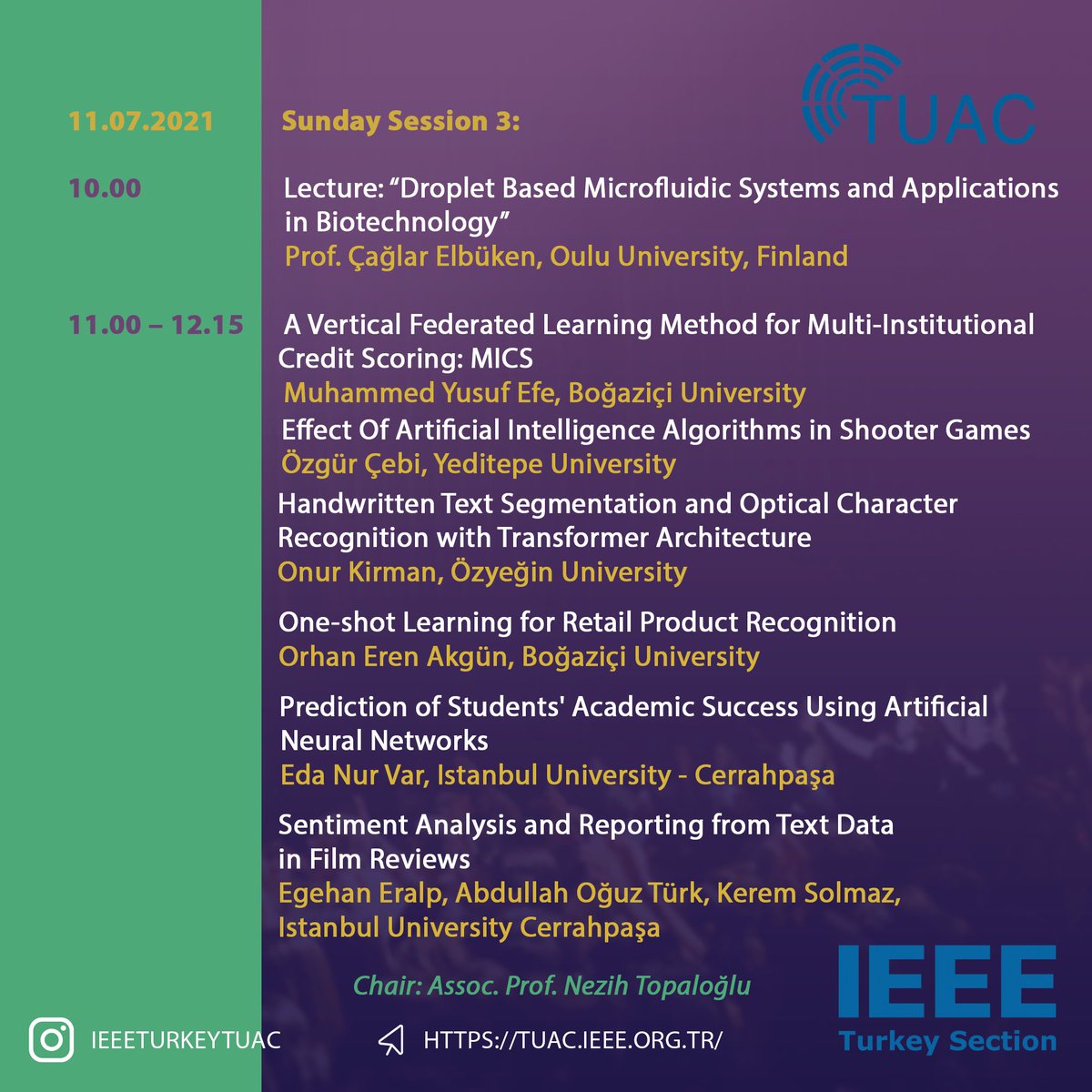 ieeetrsb's tweet image. IEEE Turkey TUAC Sunday Sessions @ieeeturkey @IEEETurkeyTUAC  #ieeeturkeytuac #ieeeturkeysection #tuac
