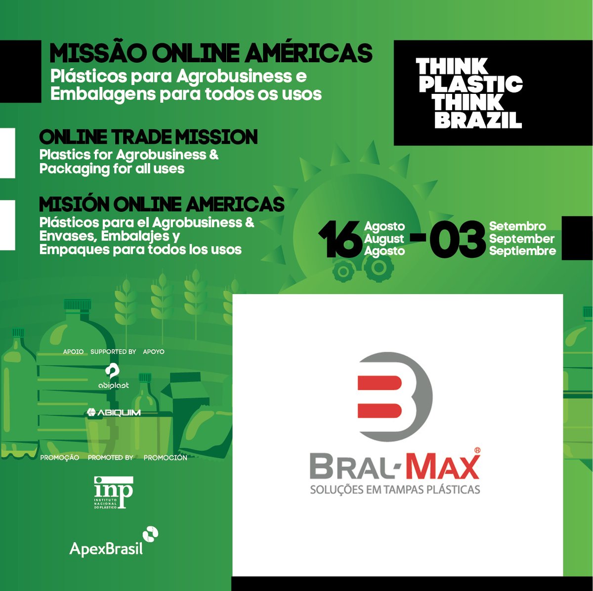 ThinkPlasticBr's tweet photo. Comprador Internacional: conheça nossas indústrias participantes
International Buyer: get to know our participant companies
Comprador internacional: conozca nuestras industrias participantes
Bral-Max: https://t.co/WzQuh4w2f3 https://t.co/Uo8wJDeJQO