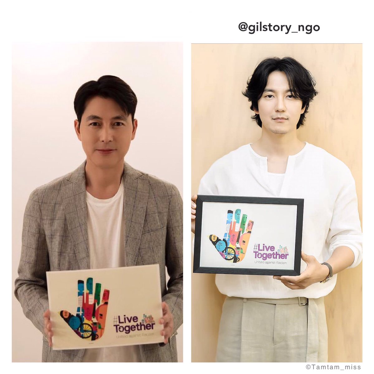 Tamtam__miss's tweet photo. 🤚🏻💜 • @tojws 
[ENG] Hello, my name is Jung Woo-Sung 
I was nominated by actor Kim Nam-gil to participate in the #LiveTogether challenge.  
It is an honor to be part of a meaningful challenge.

#LiveTogether #LiveTogetherChallenge #UnitedAgainstRacism #김남길 https://t.co/pKAPvgygkq