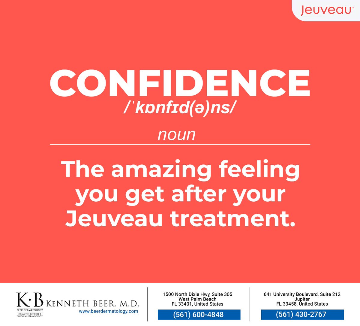 Try out #Jeuveau for yourself if you have frown lines you want to say goodbye to. Contact us today about a consultation at beerdermatology.com #frownlines #wrinklefree #cosmeticinjectables #westpalmbeach #FL #beerdermatology