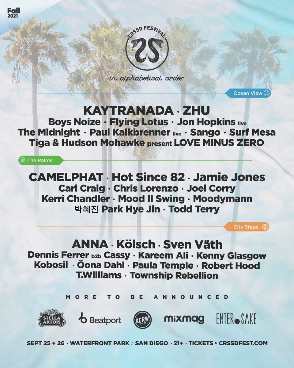 CRSSD Festival Fall 2021 lineup