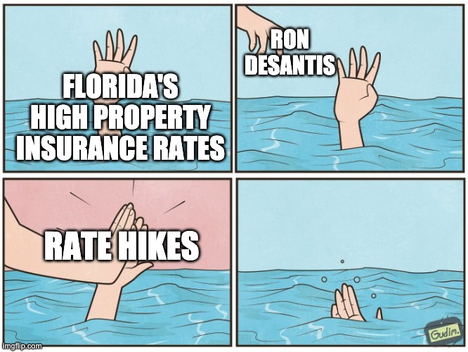 floridawatch's tweet image. Rather than working on a real plan to bring down property insurance costs for Floridians, Gov. DeSantis and his Republican allies passed #SB76, a plan that is designed to hike rates for hundreds of thousands of homeowners.