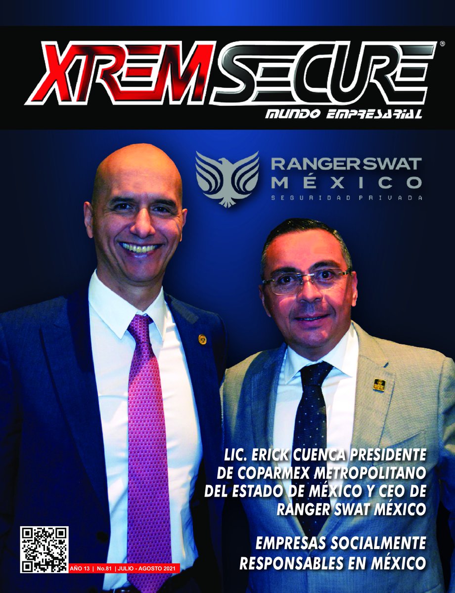 AMESP_oficial's tweet photo. Nuestros asociados presentes en la Revista @XtremSecure No. 81
En la portada el Lic. @ErickCuencaG de la empresa #ICPRangerSwatMéxico también presidente de @CoparmexMetro
Link de Revista #XtremSecure
https://t.co/RHA4rYr9Hc
#SoyAMESP
#UnidosPorUnMéxicoSeguro #TodosSomosAMESP https://t.co/P5NY7Etj3z