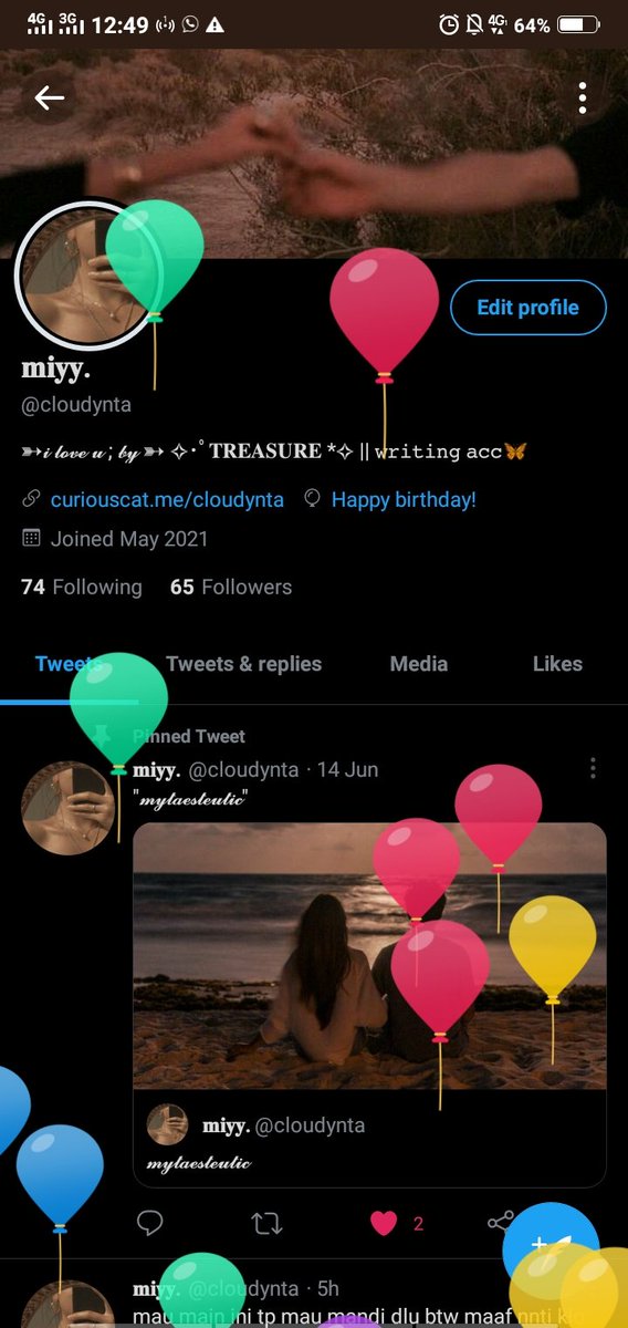 cloudynta's tweet image. new chapter begins #18 yey!! happy birthday to me💗 makasi ya diriku udh mau bertahan sampai dititik ini,semoga kedepannya kamu makin kuat🐾