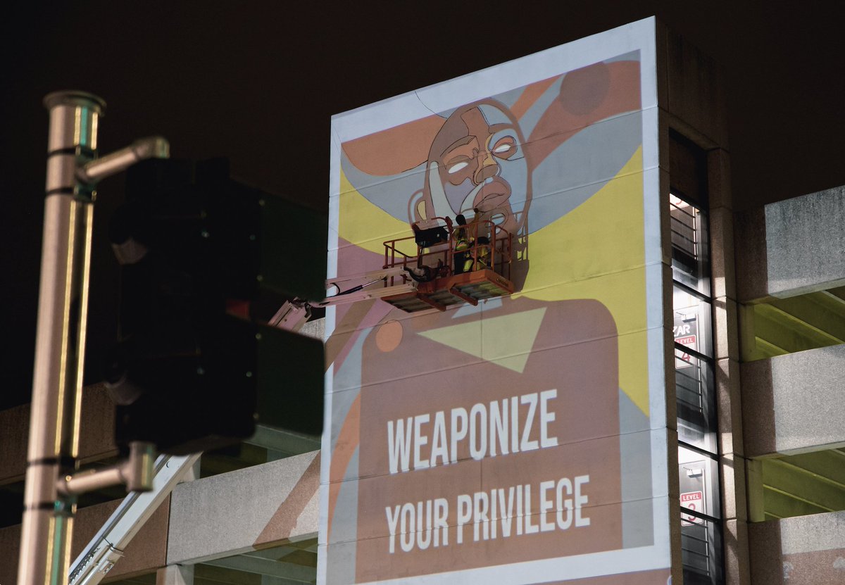 CityOfIowaCity's tweet photo. Some progress is being made on the Oracles of Iowa City, a mural project conceived by @publicspace1 and the Center for Afrofuturist Studies. This project  was awarded funds through the City's Public Art Program. 

Learn more: https://t.co/YopTvqSa6T https://t.co/5MBdidMmKx