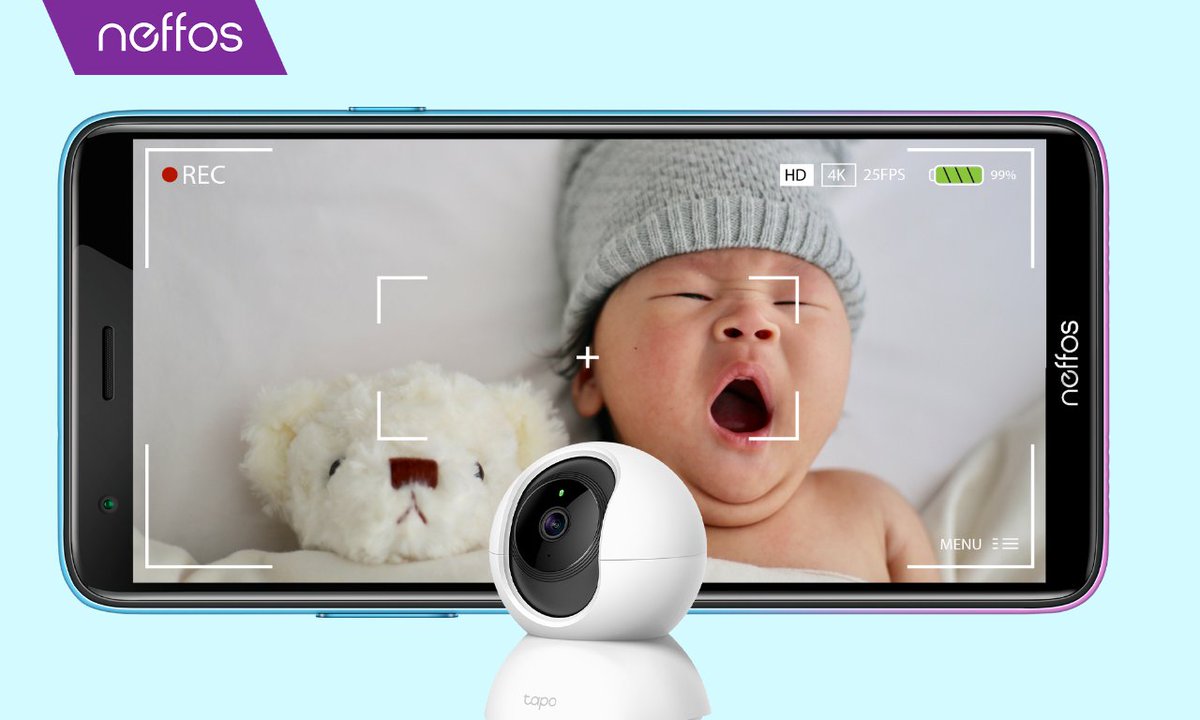 NeffosSpain's tweet photo. Si eres primeriz@ y estás inquiet@ por tu bebé 👶 solo necesitas tu Neffos y la cámara Tapo C200. Con su visión nocturna podrás controlar sus movimientos en tiempo real desde tu móvil Neffos aunque esté dormid@. ¡Visión total al alcance de tu mano! 📱 https://t.co/AXklV8IYFG