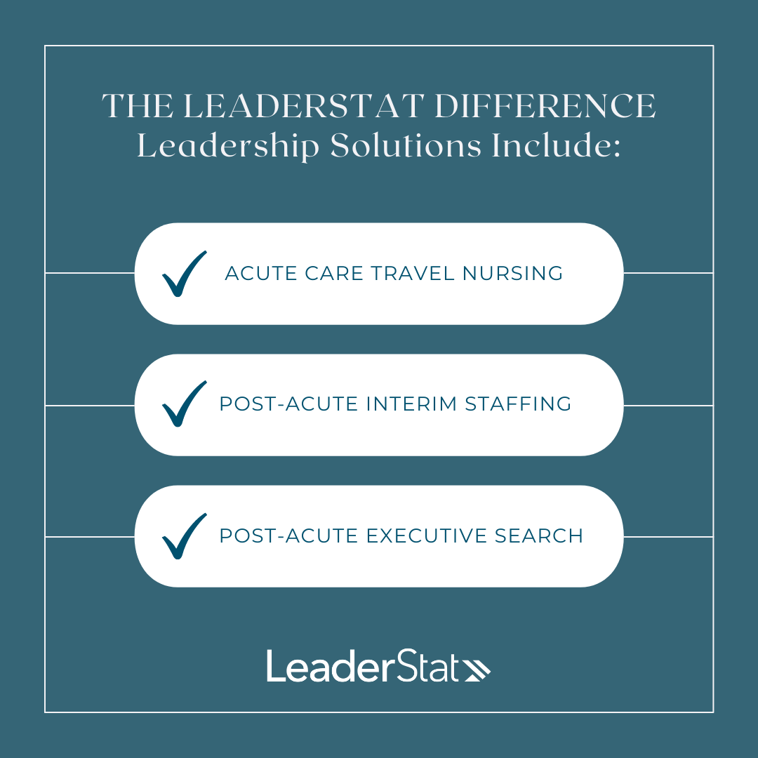 LeaderStat's tweet photo. Our Leadership Solutions Include: Travel Nursing, Interim Staffing, Executive Search & more! Visit our website to learn more: https://t.co/E9bgwBvEK6
#leadershipsolutions #interimstaffing #travelnursing #executivesearch https://t.co/EBLYYn2HKc