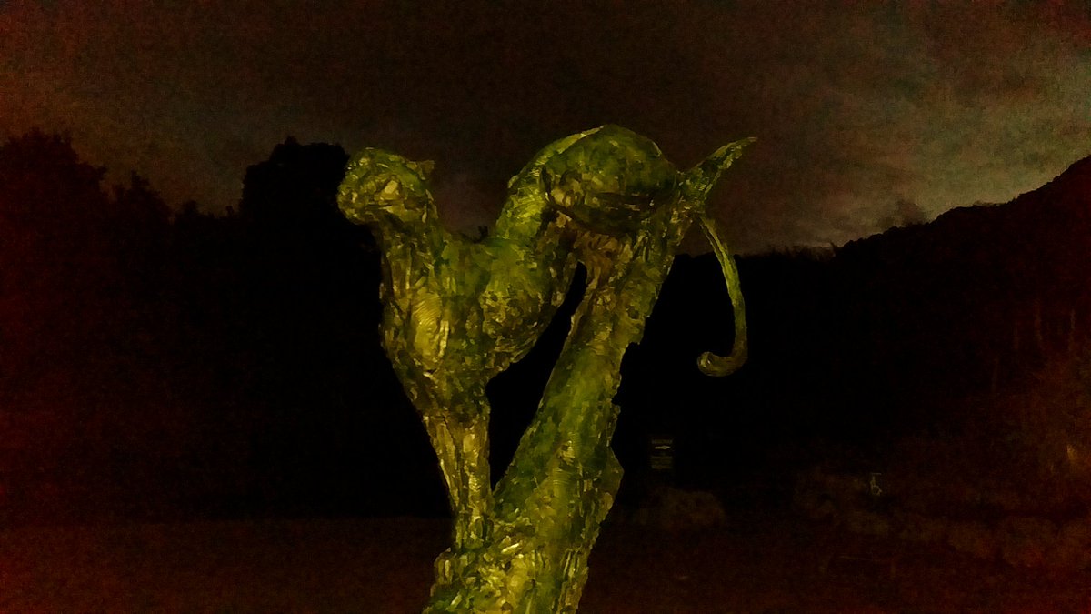 TheBushFundi's tweet photo. Cheetah in #Kirstenbosch late this afternoon. Sculpture by #DylanLewis https://t.co/WCMGV3AG47
