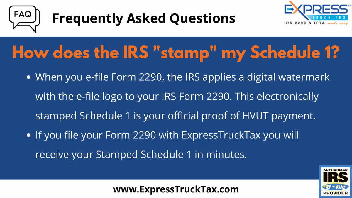 hvut550's tweet photo. E-File your Form 2290 with #ExpressTruckTax and receive a copy of your Stamped Schedule 1 instantly through fax or postal mail or to your carrier.
Get Started Now: https://t.co/E7gdcKdIec
#Form2290 #Schedule1 #efile2290 #trucktax https://t.co/RqITP24OKW