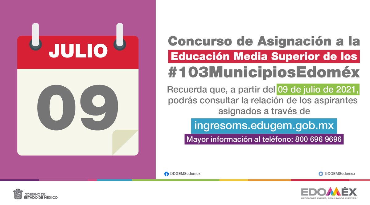 DGEMSedomex's tweet photo. 👉🏼 Consulta los resultados del examen de asignación de los #103MunicipiosEdoméx. 
🖱 Con tu número de Folio y CURP, entra a: https://t.co/fTDofkfkaK

@geramonro05 @israeljeronimol @jorgegalileocv https://t.co/6IW4kwwp13