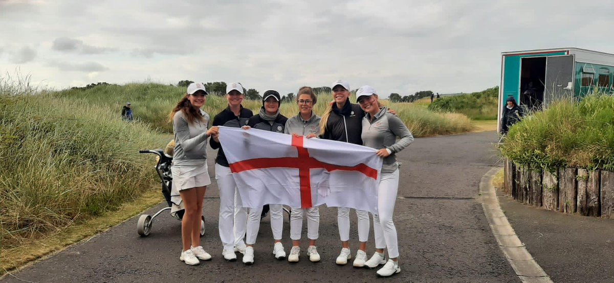 EnglandGolf's tweet photo. Going for gold! 🥇

England's women are in the final of the Euros! An amazing 4-3 comeback win against Scotland in today's semi tees up tomorrow's final against Sweden in the @EGA_golf Ladies’ Team Championship!

What a team! What a weekend ahead for English sport! 🏴󠁧󠁢󠁥󠁮󠁧󠁿⛳⚽️ https://t.co/ef62jQhMX7