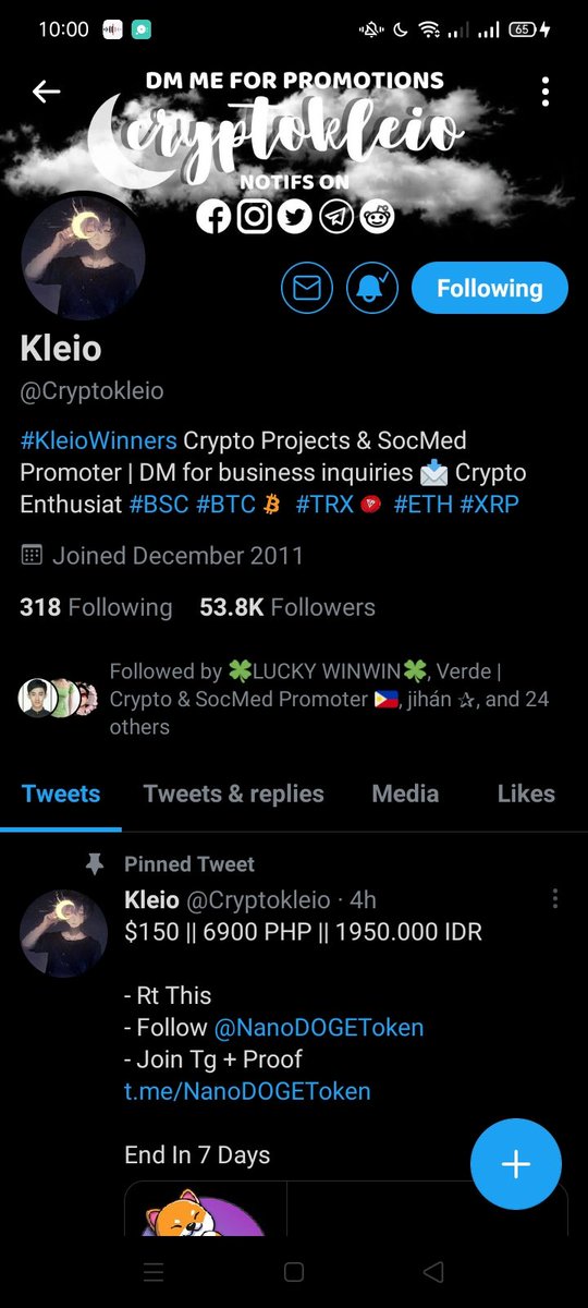 CryptoHeehan's tweet photo. @sof1azara03 @Cryptokleio will win soon https://t.co/F2kLvYr0gg