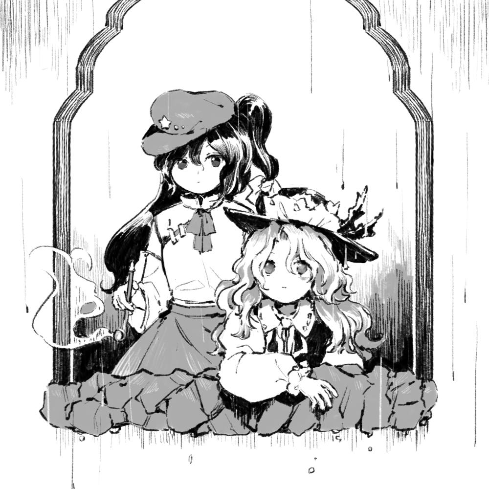#東方版もうひとつの深夜の真剣お絵描き60分一本勝負
蓬莱人形二人 