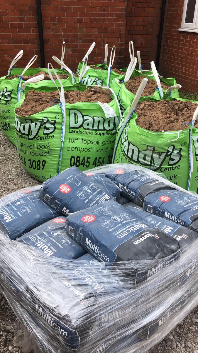 ChesterDeaf's tweet photo. Second delivery of the day…..grit sand and cement provided by @DandysTopsoil 
Thank you for the discount Dandy’s, and for going above and beyond with the delivery, your driver was amazing!
All we need now is @DionDublinsDube to come and give us a hand getting this lot down 😀 https://t.co/5Lpom90ElY