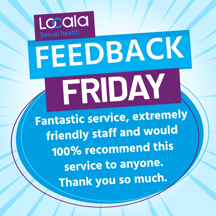 Locala_Safesex's tweet photo. It's #FeedbackFriday🌟
Every Friday we're sharing feedback from our patients, so you can hear what our service is like.
Well done to our #Bradford Sexual Health team 👏
#PatientExperience #LocalaIsGood #FeedbackFriday https://t.co/hj3snLfki5