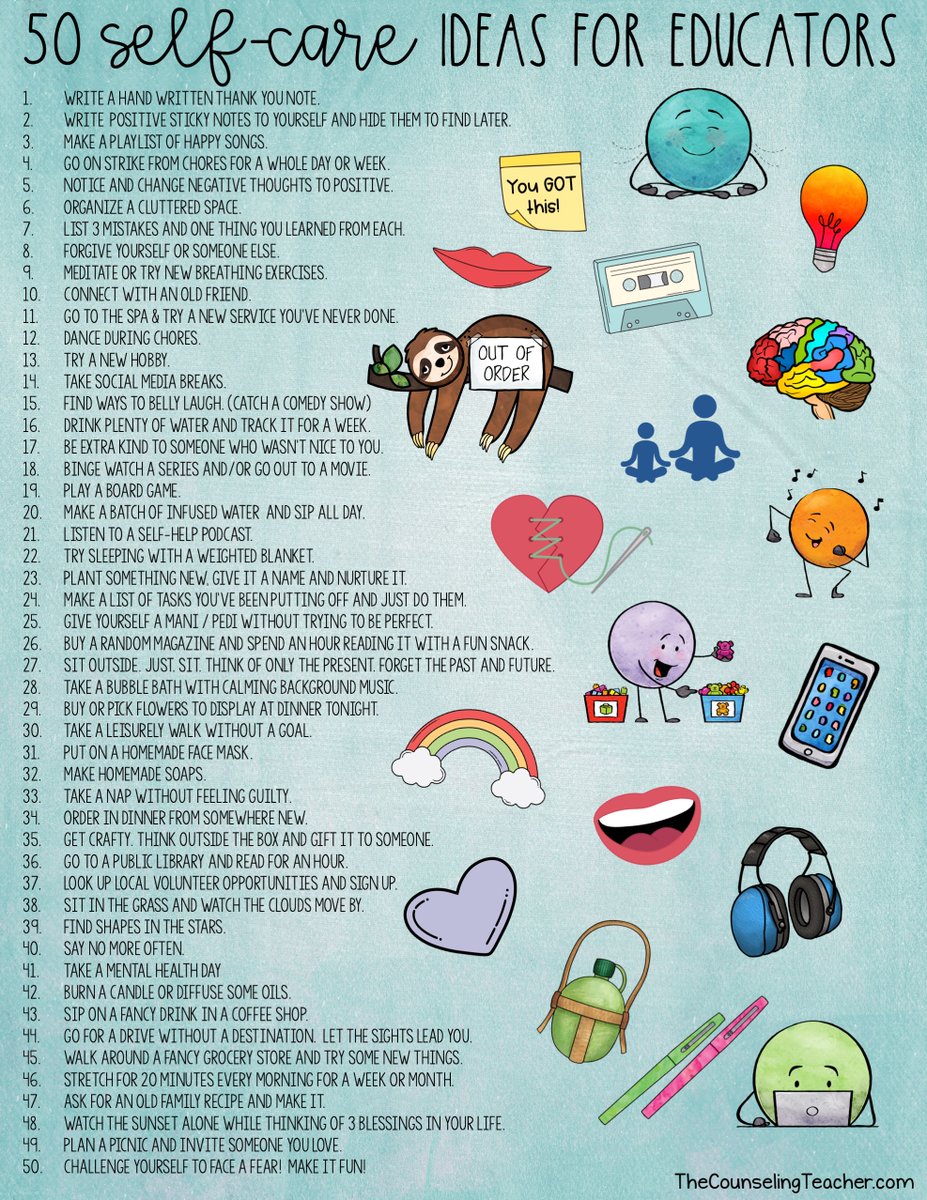 50 Self-care ideas for educators: