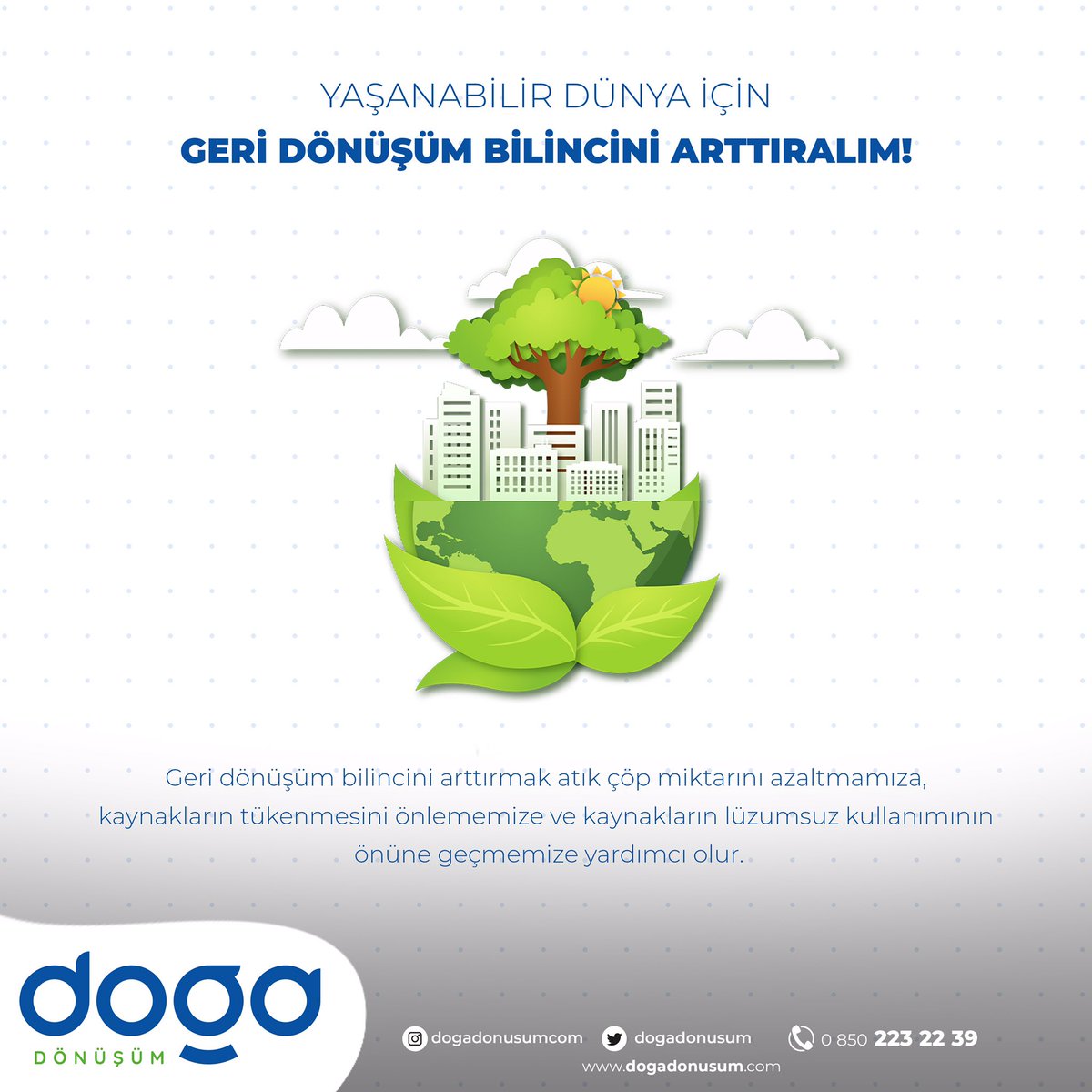 DogaDonusum's tweet photo. Atıkları geri dönüşüme ver , hayata bir can ver . 

Çağrı Merkezi 📞 0850 223 22 39 

https://t.co/BVG4AEILKA

#geridonusum #cevredostu #suve #cevre #cevrecietkinlikler #cevreciyasam #cevrehabercomtr #cevremevzuati #cevremuhendisligiorg #cevreportal #enerjive #gumballedit #iklim https://t.co/fpTml2Xojw