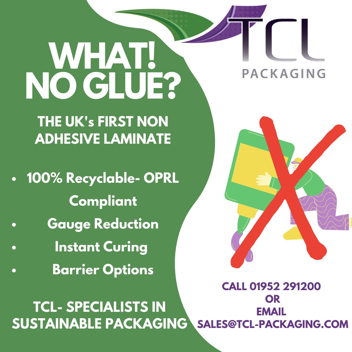 tclpackaging's tweet photo. The UK's First Non Adhesive Laminate!

Call 01952 291200 or Email Sales@tcl-packaging.com for more information.

Your Creation, Our Innovation.

#packaging #creation #sustainability #SustainablePackaging #PackagingInnovation #laminates  #adhesives https://t.co/gETZFen1Hv