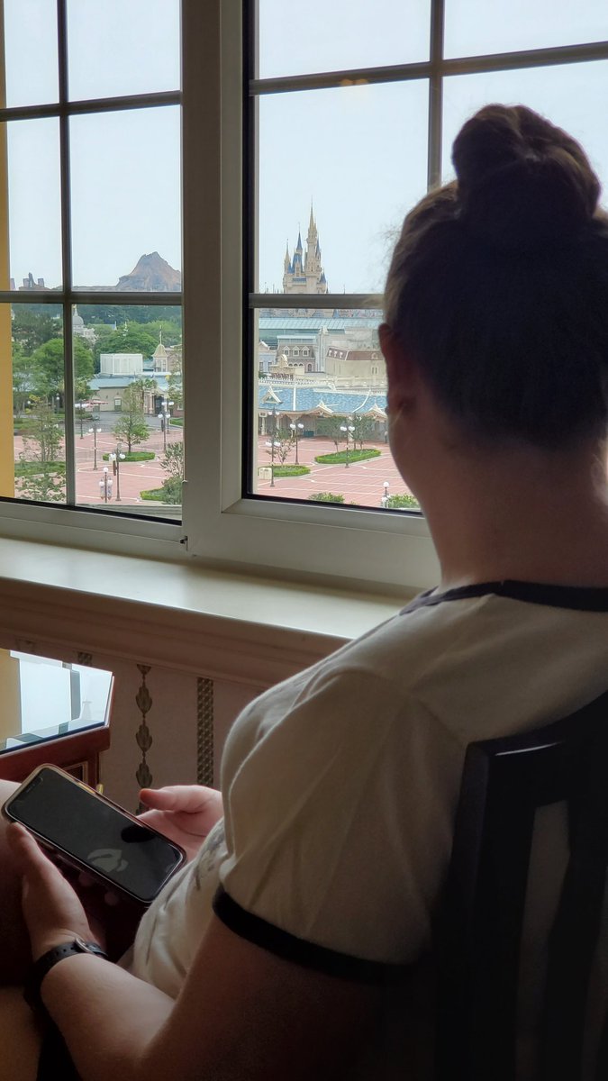LLagniappes's tweet photo. Our room at Tokyo Disneyland Hotel! Super cute and can't beat that view. https://t.co/2WkbBykkbV