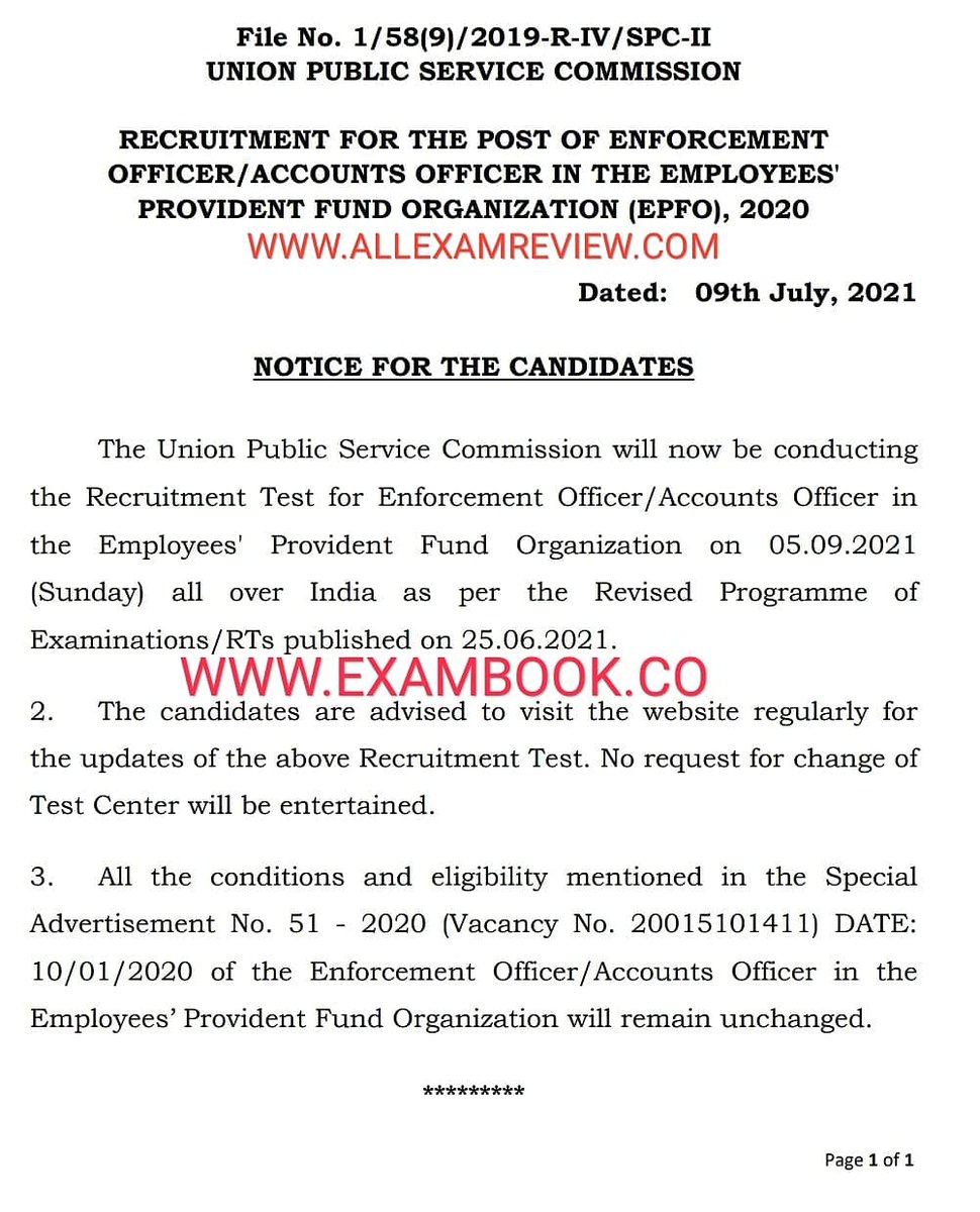 Exambookco's tweet photo. #UPSCEPFO 2020 NEW EXAM DATE, 5TH SEPTEMBER
https://t.co/RZg4TH0Wm2 https://t.co/d5Gf5rIdYM