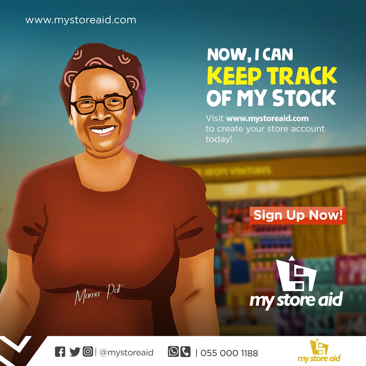 _mystoreaid's tweet photo. And like Mama Pat, you will be smiling into and out of your store everyday. 

1. Keep track of your stock
2. Track your profits
3. Stay on top of your business
4. Manage your business like a PRO!

My Store Aid, the perfect app to grow your business! https://t.co/XNxb1eoD8d