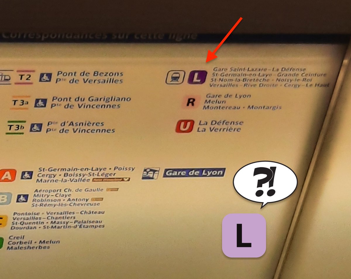 Thibgeo's tweet image. Bonjour @IDFmobilites et @ClientsRATP
Est-il possible de corriger la couleur du picto du Transilien L ?
(Photo prise hier sur la @Ligne1_RATP)
Cc @ParisIn2020