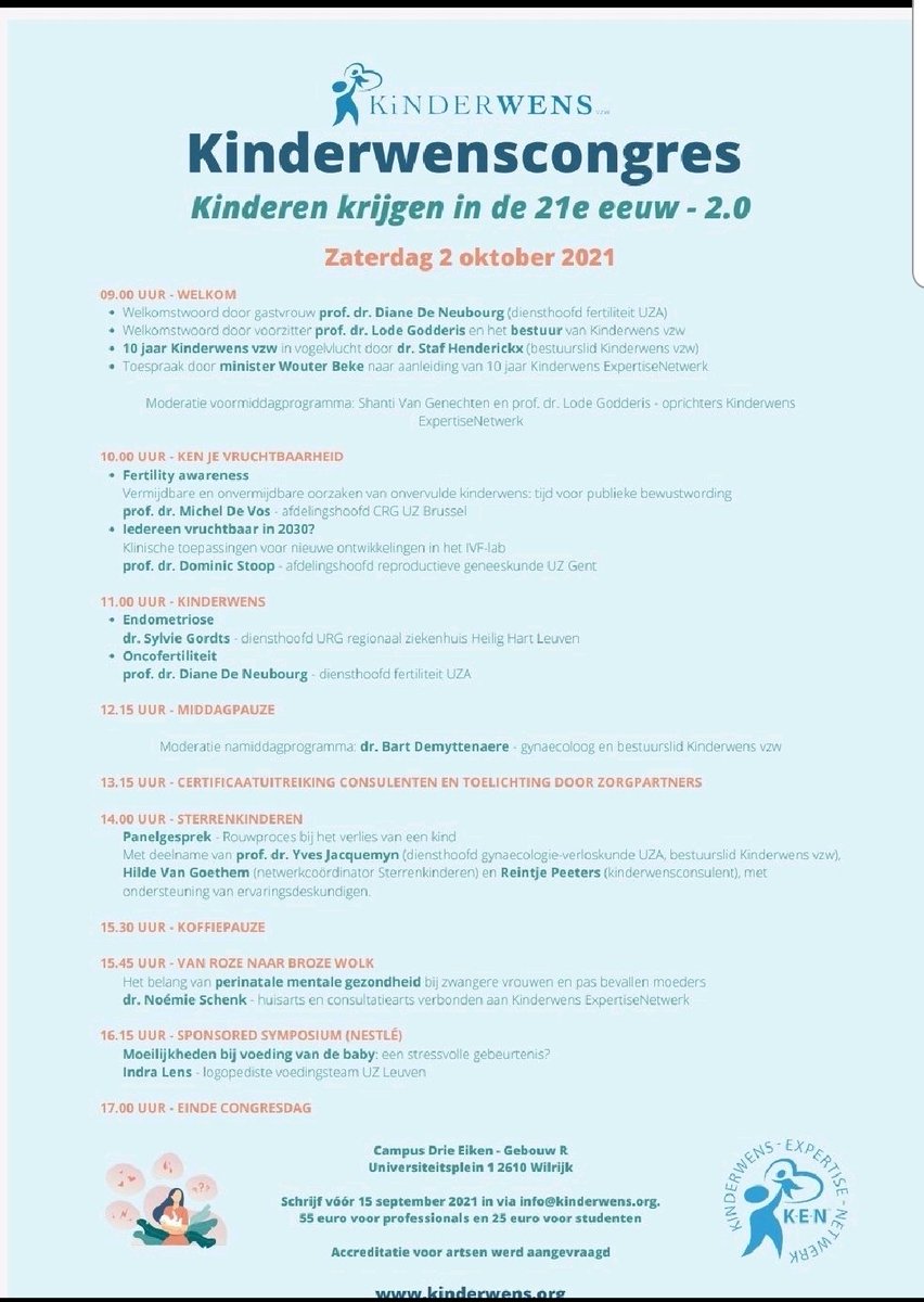 #Kinderwenscongres <a href="/lode_godderis/">Lode Godderis</a> <a href="/VanGenechtenS/">Shanti Van Genechten</a> <a href="/wbeke/">Wouter Beke</a> <a href="/StoopDominic/">Dominic Stoop</a> <a href="/MdevosMD/">Michel De Vos</a>