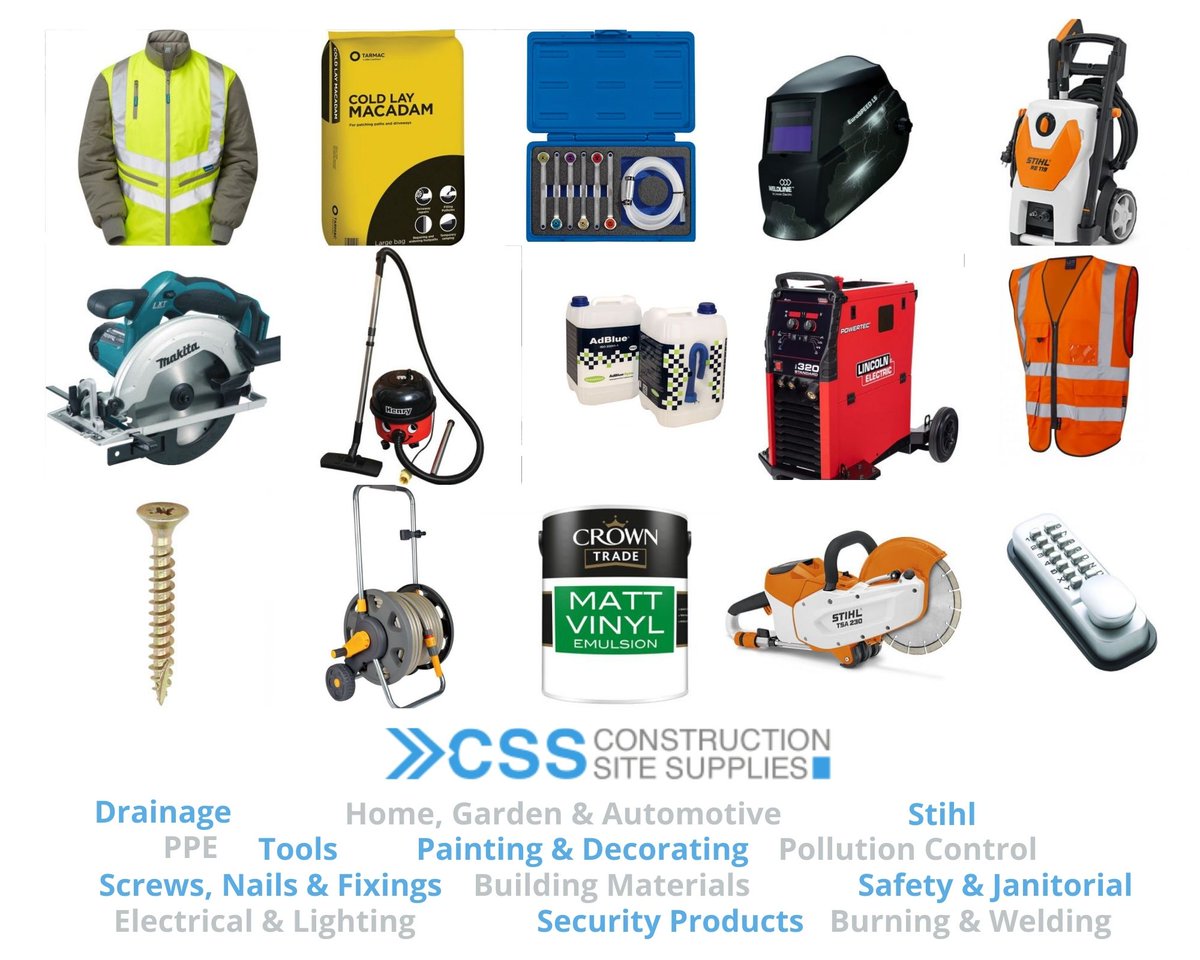 csstradinggroup's tweet image. Why not make life simple and buy everything you need to complete your project from one place! Call our friendly sales team on 020 3034 1066 for more information #Drainage #Janitorial #Welding #PPE #Construction #Building #Cleaning #Safety #PollutionControl