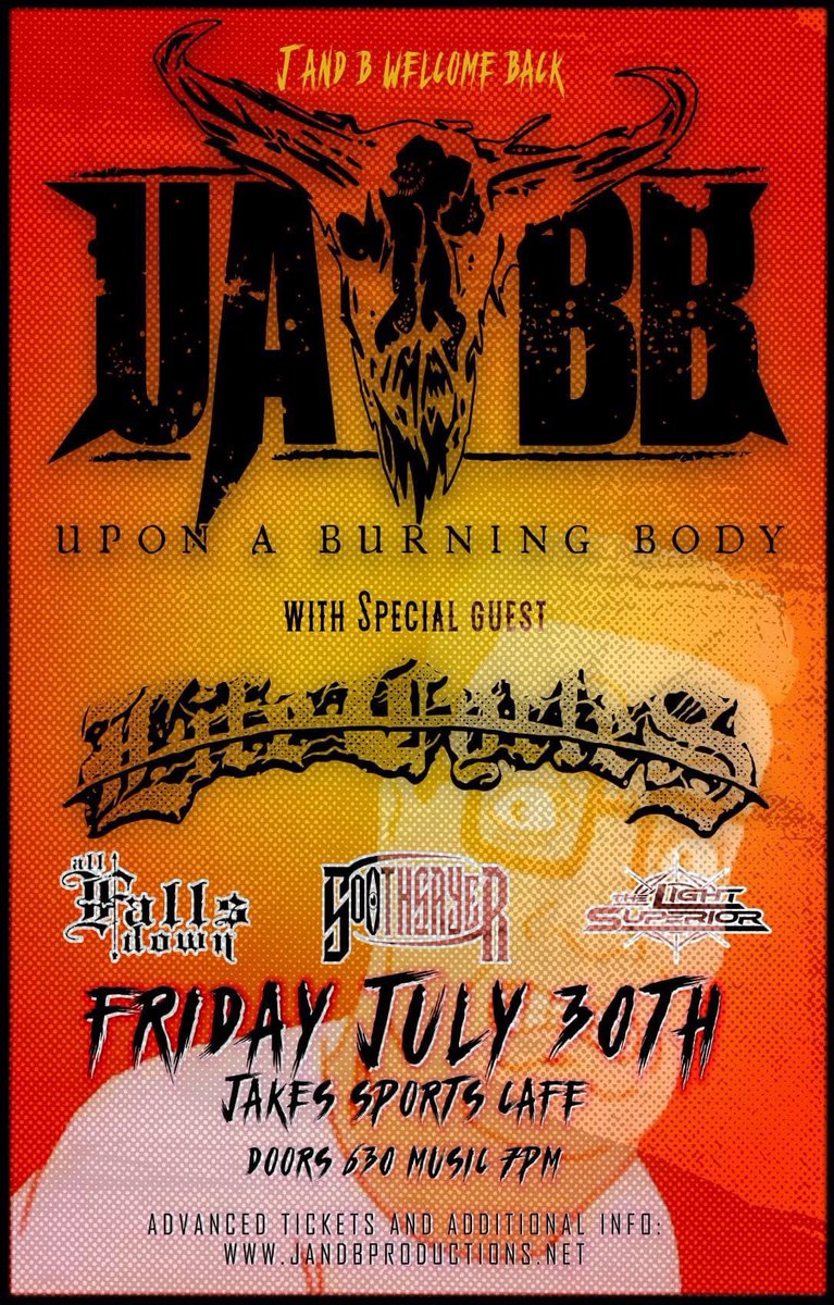 We play with the boys in <a href="/UABB/">Upon A Burning Body</a> later this weekend! Grab them tickets before they sell out!!