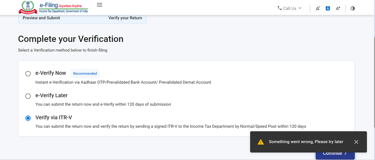 bitsvirus's tweet photo. @ZulfikarSipai78 @IncomeTaxIndia Continuously getting this issue https://t.co/2bYsO5iT5j