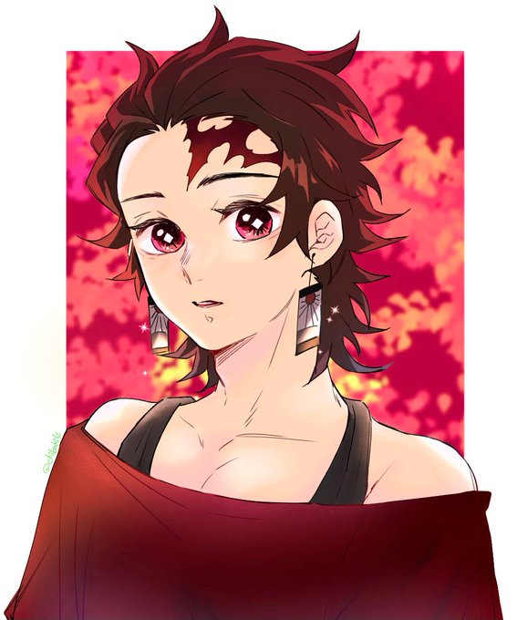 ちばきさんがTwitterに投稿した竈門炭治郎(鬼滅の刃)のイラスト。