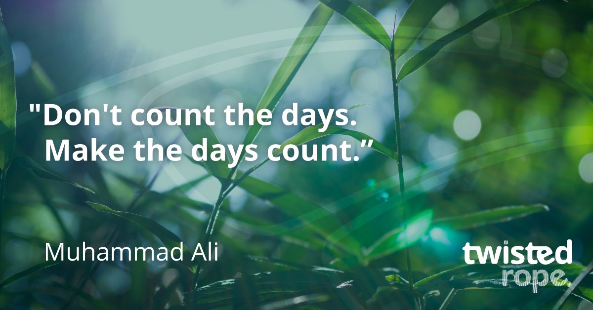 This week's #TwistedQuotes 3 of 3
"Don't count the days. Make the days count."
– #MuhammadAli (buff.ly/3vkHnKN) selected by Klara Papouskova #MotivationalQuote