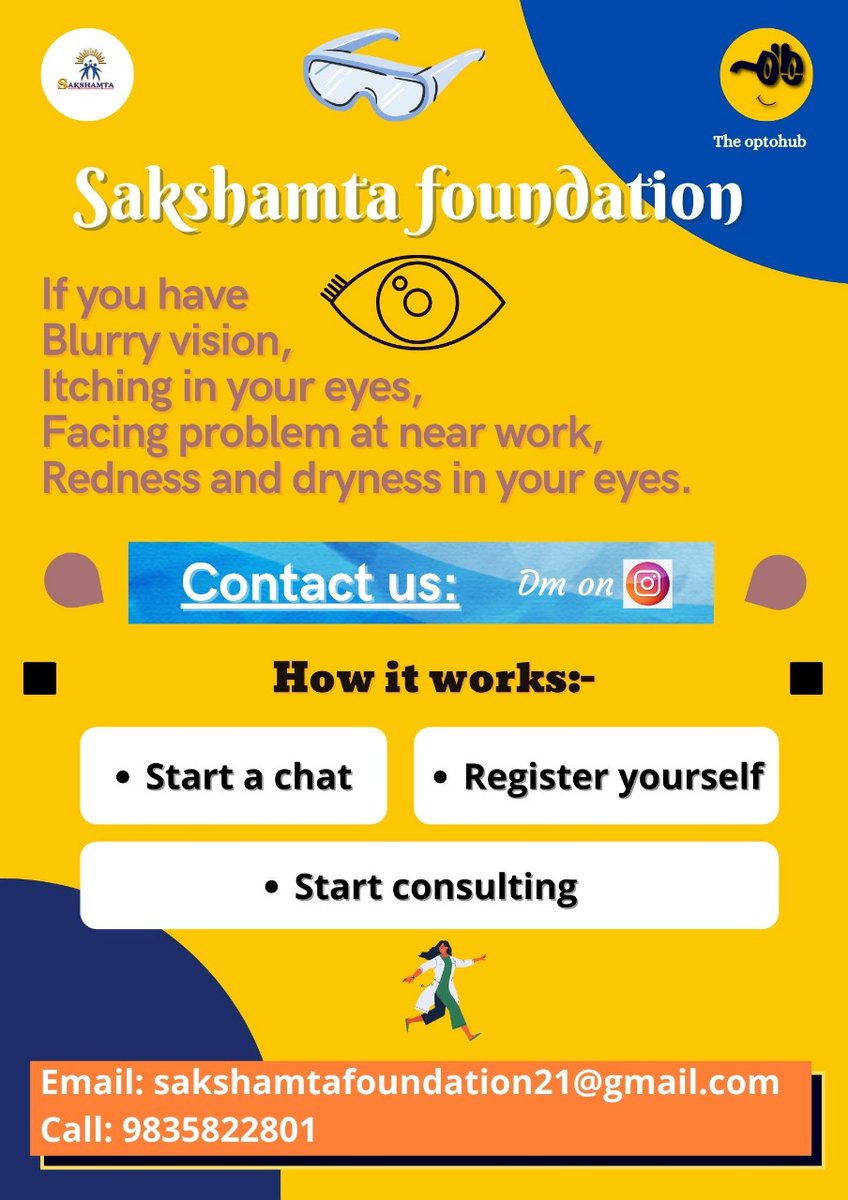 _Sakshamta_'s tweet photo. Book your virtual consultation with Sakshamta Foundation.

#virtualconsultation #home
#speakwithanoptometrist #videocall #selfisolate #onlythebestforourpatients https://t.co/wFdDd2kbBY