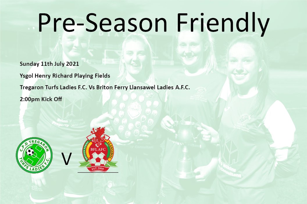 We have our first game since March 2020!! Friendly vs <a href="/theWPWL/">A</a> outfit Briton Ferry Llansawel. If you're available to support, please come down, but ensure you follow our Covid guidelines for supporters. 
📅Sunday July 11th
⏰2pm KO
🏟️Ysgol Henry Richard
🆚 <a href="/BFLLAFC/">Briton Ferry Llansawel Ladies</a> 

#TurfsLadies