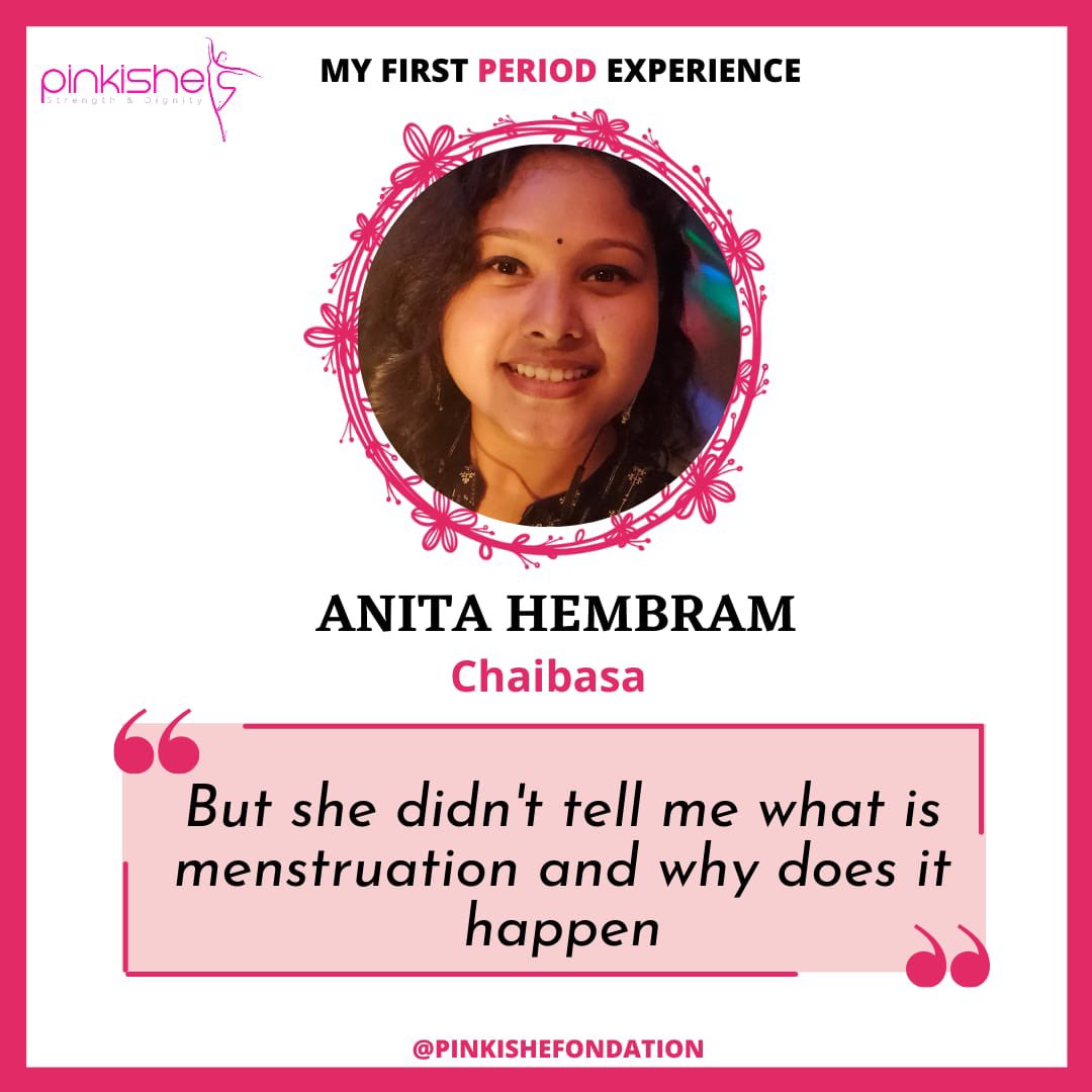 PinkisheChair's tweet photo. Credits- 
In frame- Anita Hembram
Write up- Ambika dubey
Graphic- Mansi Singh
.
#firstperiod #menstrualhygiene #menstruation #letstalkred #periods #periodsarenormal #notdirty #menstruationmatters #strongwomen https://t.co/yJxPowZPj1
