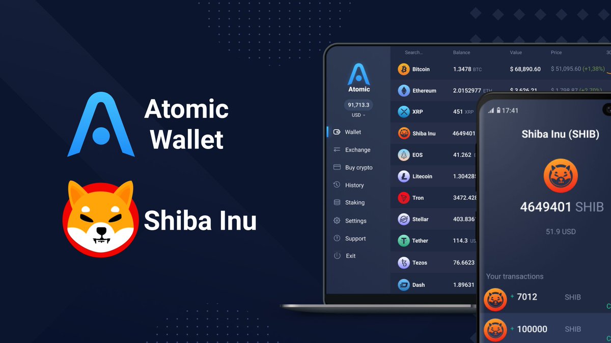 AtomicWallet's tweet photo. Hey, @shibtoken fans! Congrats with #ShibaSwap launch! We've supported $SHIB token almost from the beginning. Also you can add $LEASH &amp; $BONE in one click in Atomic. Store and Exchange anonymously with full control of your private keys. #ShibArmy ❤️

https://t.co/Bkpv3Sk1gy https://t.co/fpGO4ZdUYe