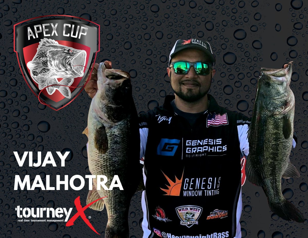 bass_trail's tweet photo. Vijay Malhotra with two nice bass on the TourneyX LIVE Leaderboard for the Wild West Bass Trail #APEXProTour! https://t.co/PBN5cIwS6E