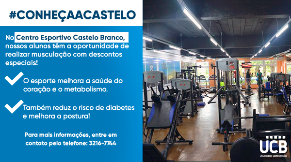 A musculação é ideal pra melhorar a saúde do coração e o metabolismo. 
E tem mais!! O esporte também reduz o risco de diabetes. 
Ligue 3216-7744 e matricule-se.

Aluno da UCB tem desconto especial. 
Será que agora a era fitness vem aí?  💪🏼