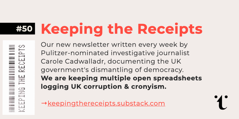allthecitizens's tweet photo. The last, #50/50, of our daily #OpenSourceToolkit is Keeping the Receipts from @carolecadwalla and @allthecitizens.

With thanks to @BataDaisy and @musto_chloe for putting this list together!
https://t.co/cZud3xEno7

Follow the @receiptkeepers on twitter too. https://t.co/zkQBacEhHl