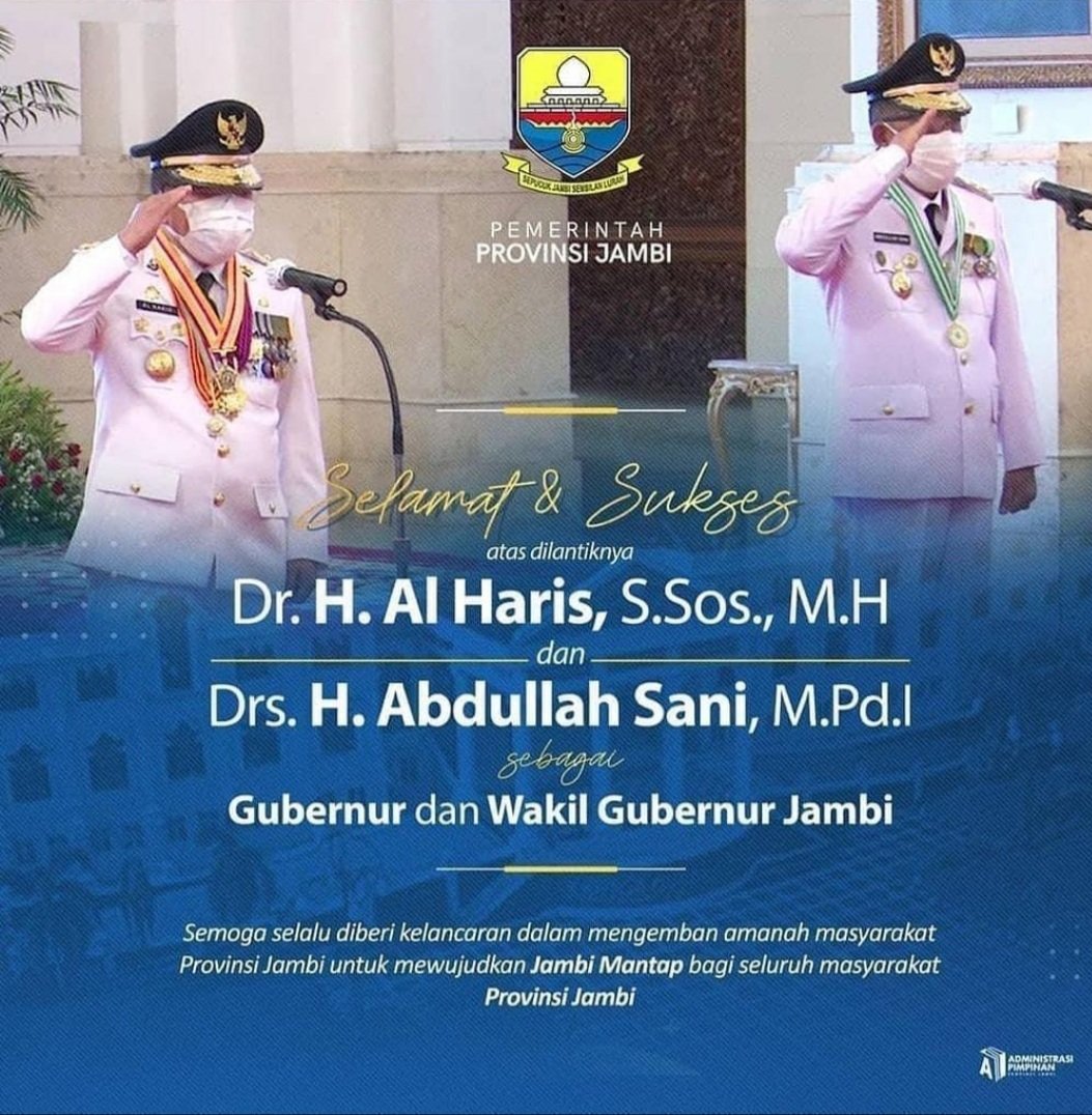 ChryssantiWidya's tweet photo. _SELAMAT ATAS DILANTIKNYA GUBERNUR &amp; WAKIL GUBERNUR JAMBI_  Semoga Amanah dan membawa Provinsi Jambi menjadi Provinsi yang Maju dan Mandiri. Amiin yra #widya https://t.co/tOIewoSgwg