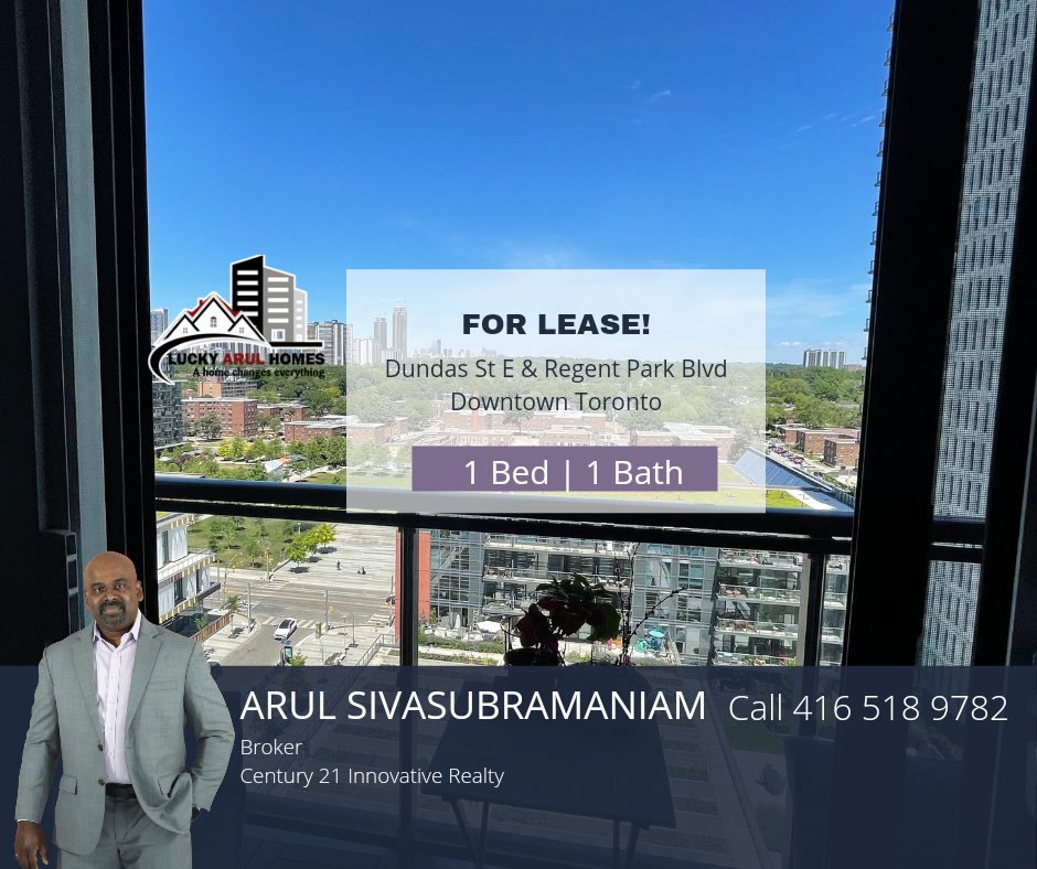 lahteamrealty's tweet photo. #ForLease Beautiful condo for immediate lease in a fantastic location of Downtown Toronto at Dundas St E & Regent Park Blvd close to Financial District, Ryerson College. Rent is $1900. Call Arul at 416 518 9782 for details.
#luckyarulhomes #realestate #condosforrent #realtors https://t.co/FCtCHq7h4L