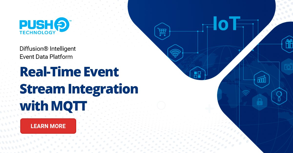 push_technology's tweet photo. Learn how easy it is to consume real-time data from MQTT into Diffusion with no code required. Read this blog post: https://t.co/5Eh6XuR2bw
#diffusion #diffusioncloud #eventdata #developers #cloudcomputing #MQTT https://t.co/nZrggVD7ou